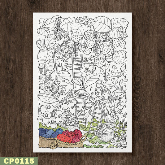 Berries Harvesting Coloring Page
