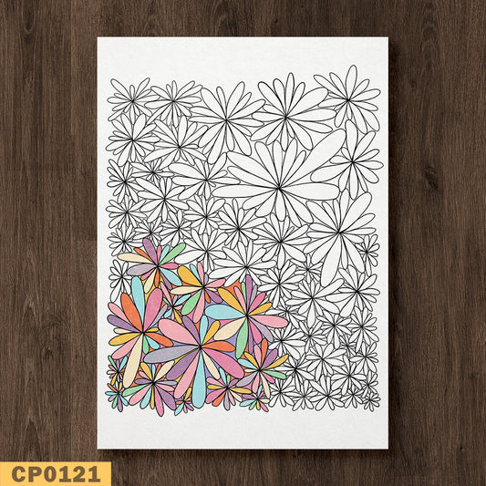 Gerbera Pattern Coloring Page