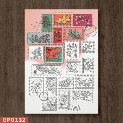 Christmas Stamps Coloring Page