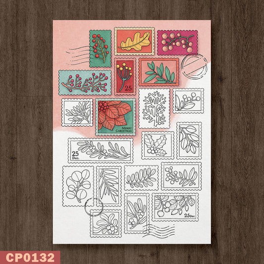 Christmas Stamps Coloring Page