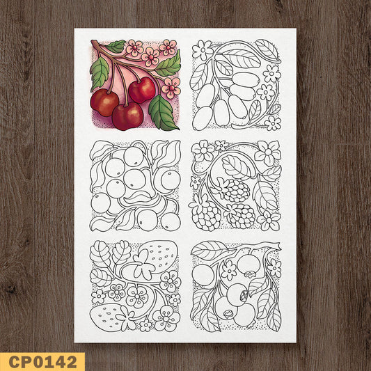 Mini Boxes of Berries Coloring Page