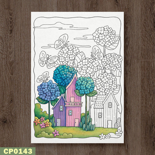 Hydrangea Garden Coloring Page