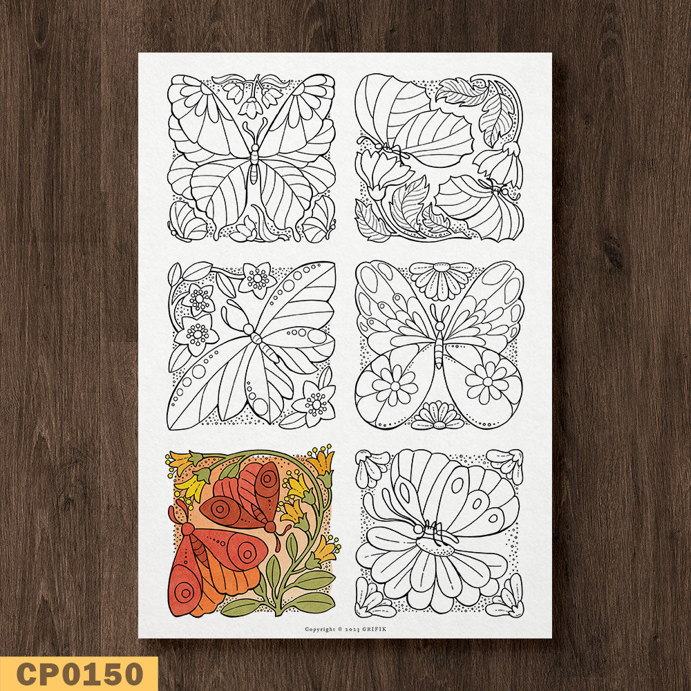 Mini Boxes of Butterflies Coloring Page