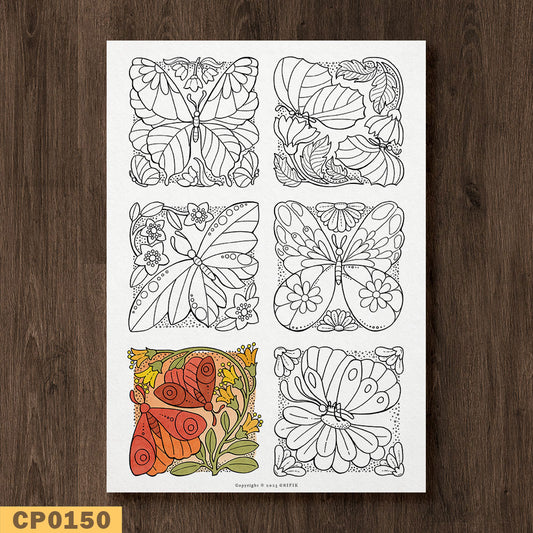 Mini Boxes of Butterflies Coloring Page