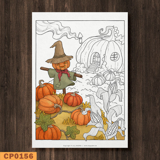Pumpkin Field Coloring Page