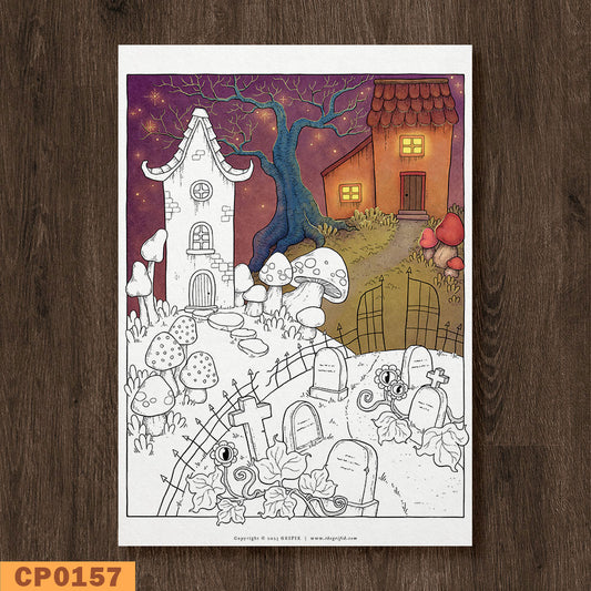 Spooky Hill Coloring Page
