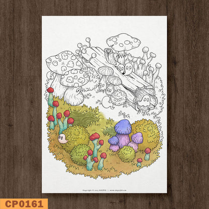 Mushrooms Coloring Page