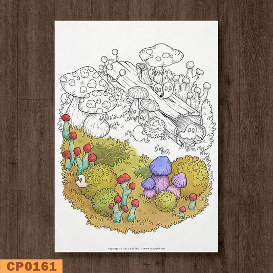 Mushrooms Coloring Page