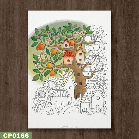 Orange Tree Coloring Page