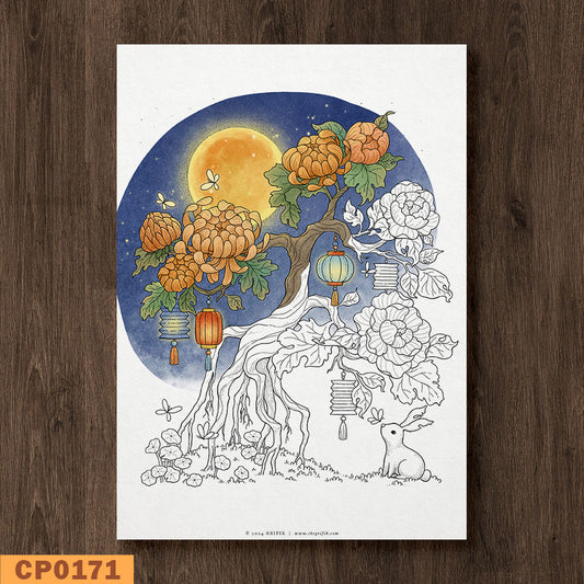 Mid Autumn Coloring Page