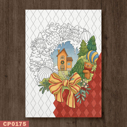Pine Wreath Coloring Page