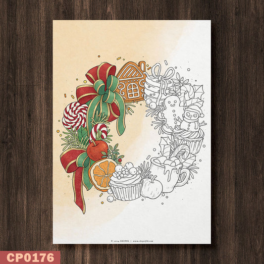 Sweets Wreath Coloring Page