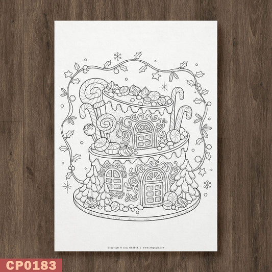 Christmas Baking 1 Coloring Page