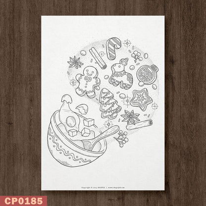 Christmas Baking 3 Coloring Page