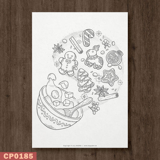 Christmas Baking 3 Coloring Page