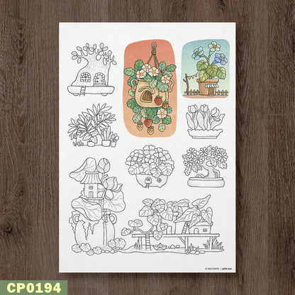 Petal Pot Dwellings Coloring Page