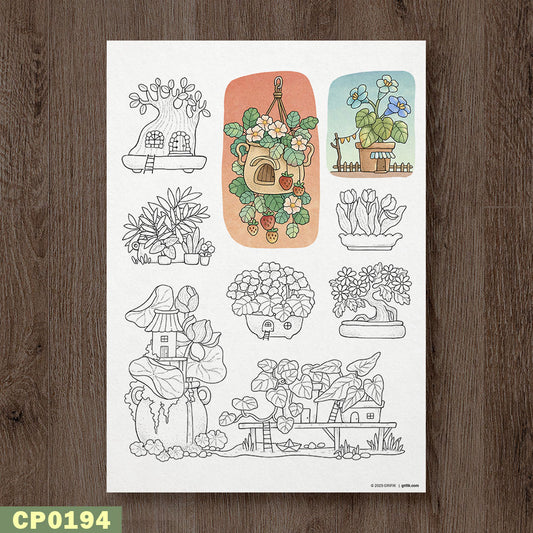 Petal Pot Dwellings Coloring Page