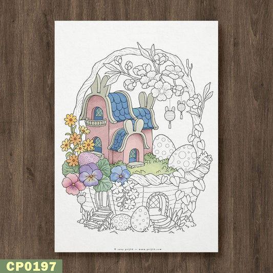 Cozy Nest in a Basket Coloring Page