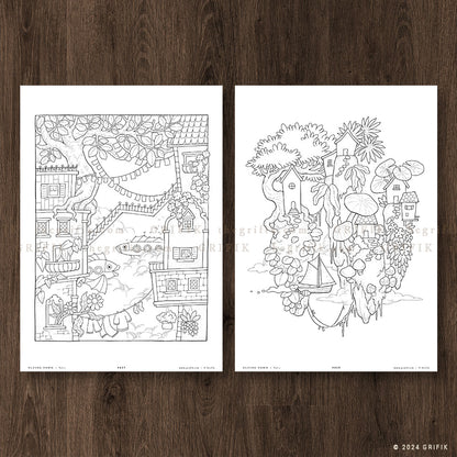 FLYING TOWN Vol.2 Coloring Book