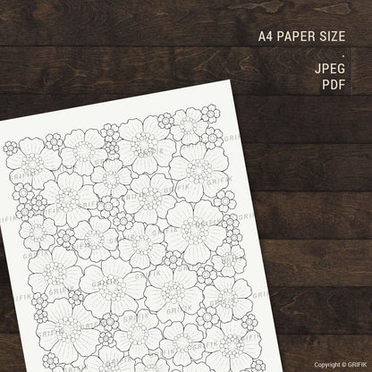 Whimsy Garden - Cherry Blossoms Coloring Page