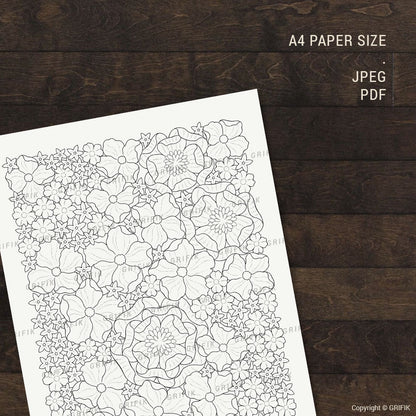 Whimsy Garden - Poppy and Peony Coloring Page