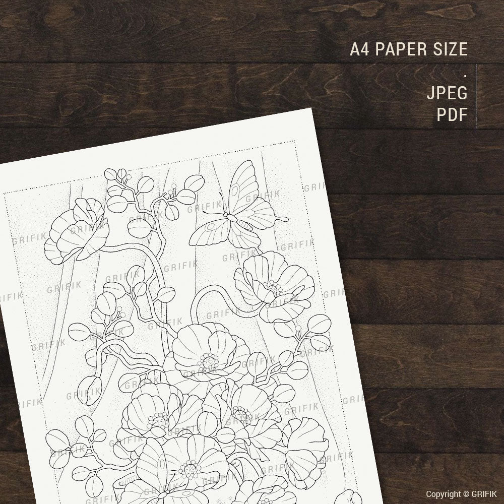 Poppies Coloring Page