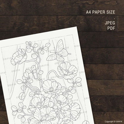 Poppies Coloring Page