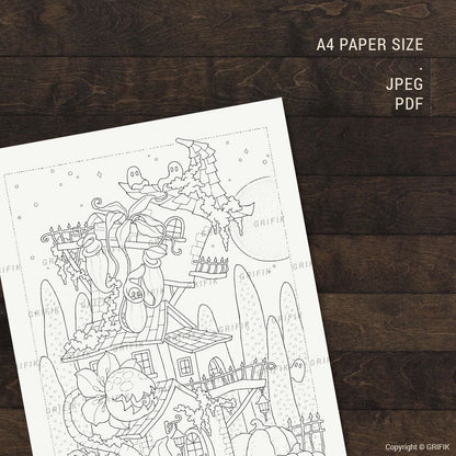 The Peculiar House Coloring Page