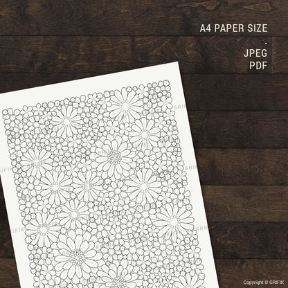 Whimsy Garden - Daisy and Calendula Coloring Page