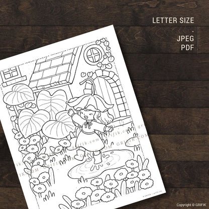 After the Rain Coloring Page