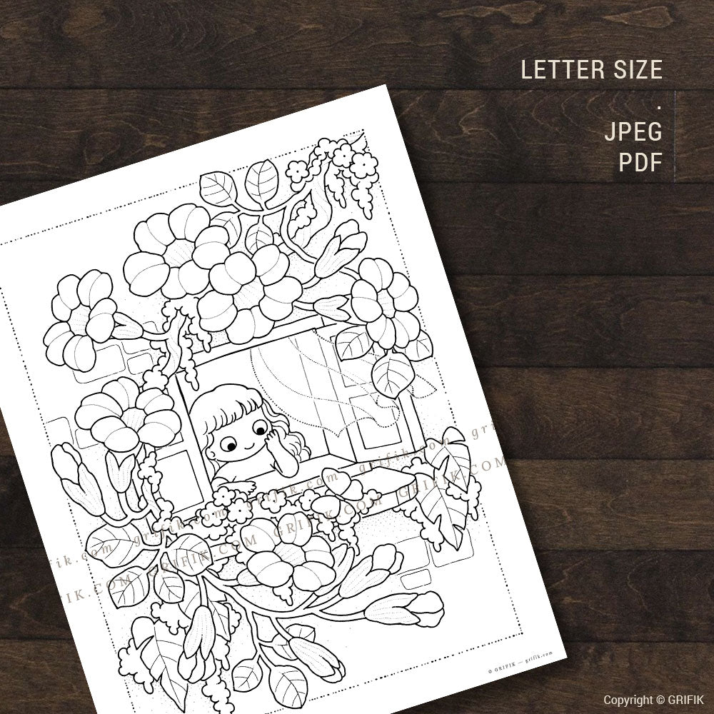A Butterflys Visit Coloring Page