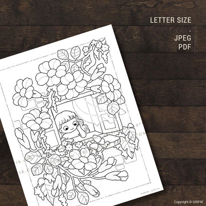 A Butterflys Visit Coloring Page
