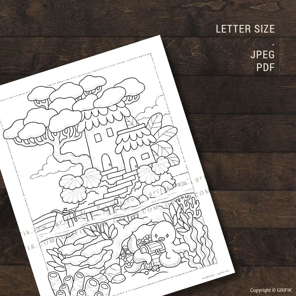 Island Secrets Coloring Page