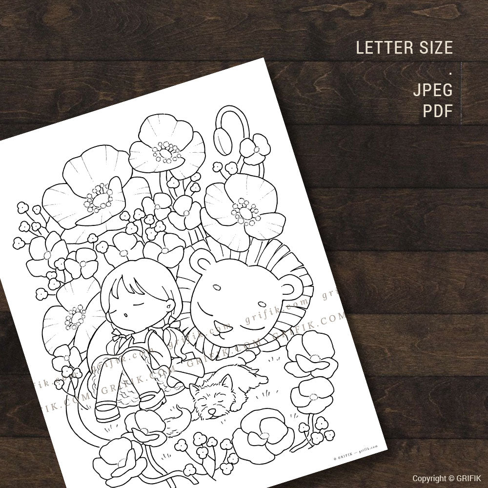 The Sleepy Meadow Coloring Page