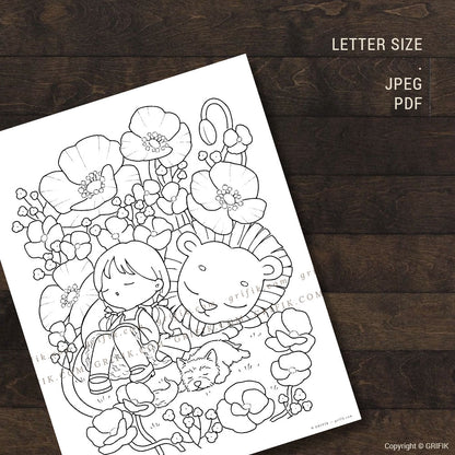 The Sleepy Meadow Coloring Page