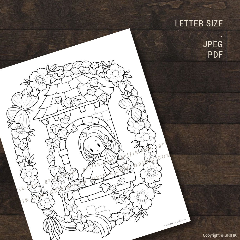 The Flower Braid Coloring Page
