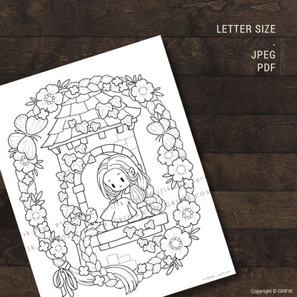 The Flower Braid Coloring Page