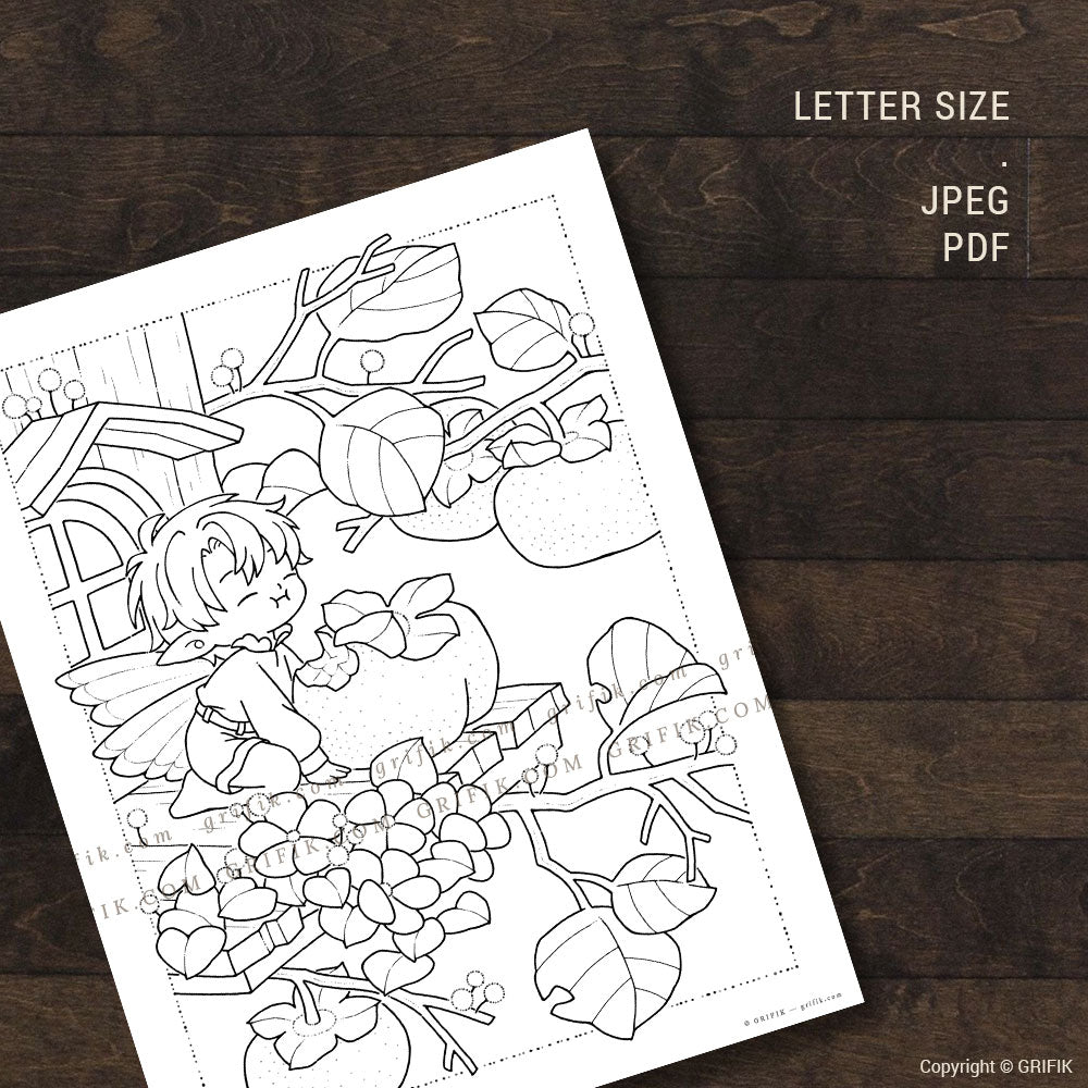 Persimmon Season Coloring Page