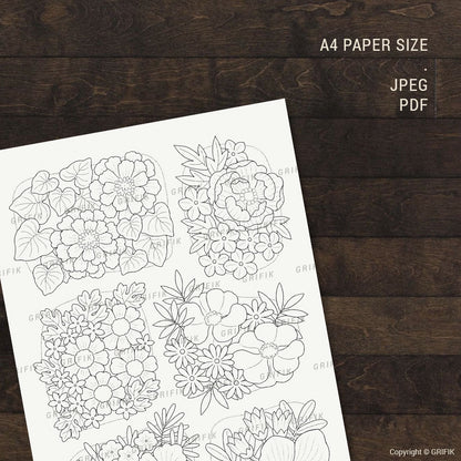 Little Flowers 2 Coloring Page