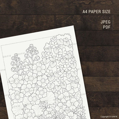 Summer Whimsy Garden Coloring Page