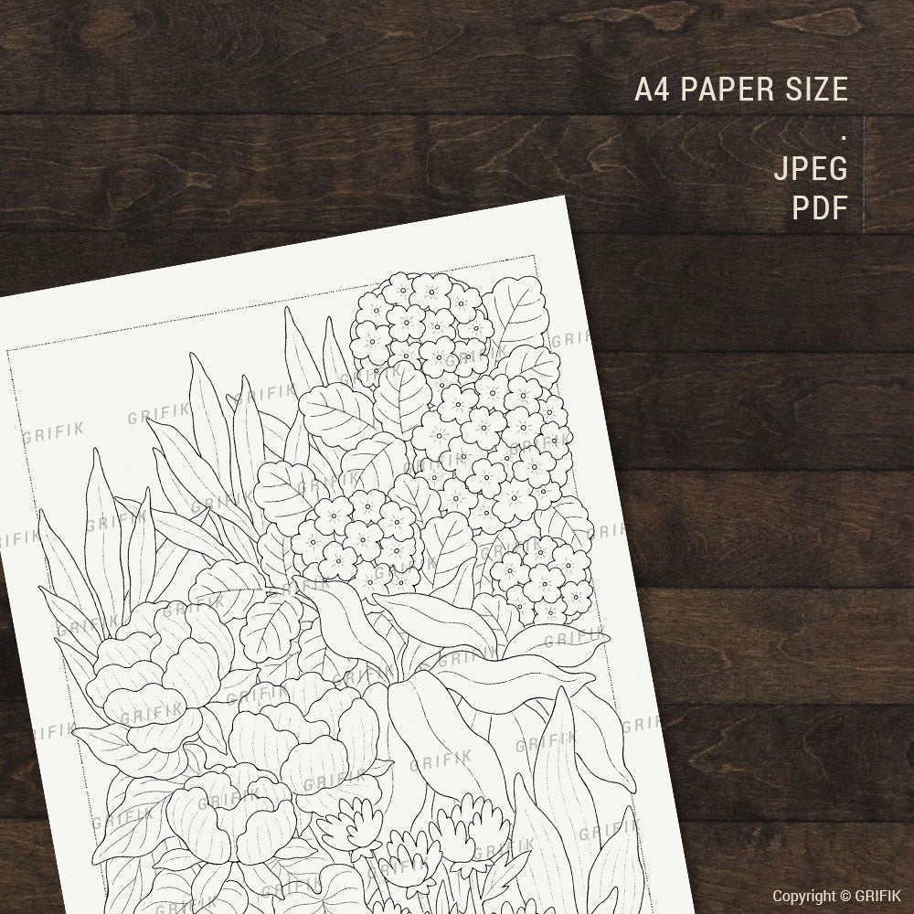 Spring Whimsy Garden Coloring Page