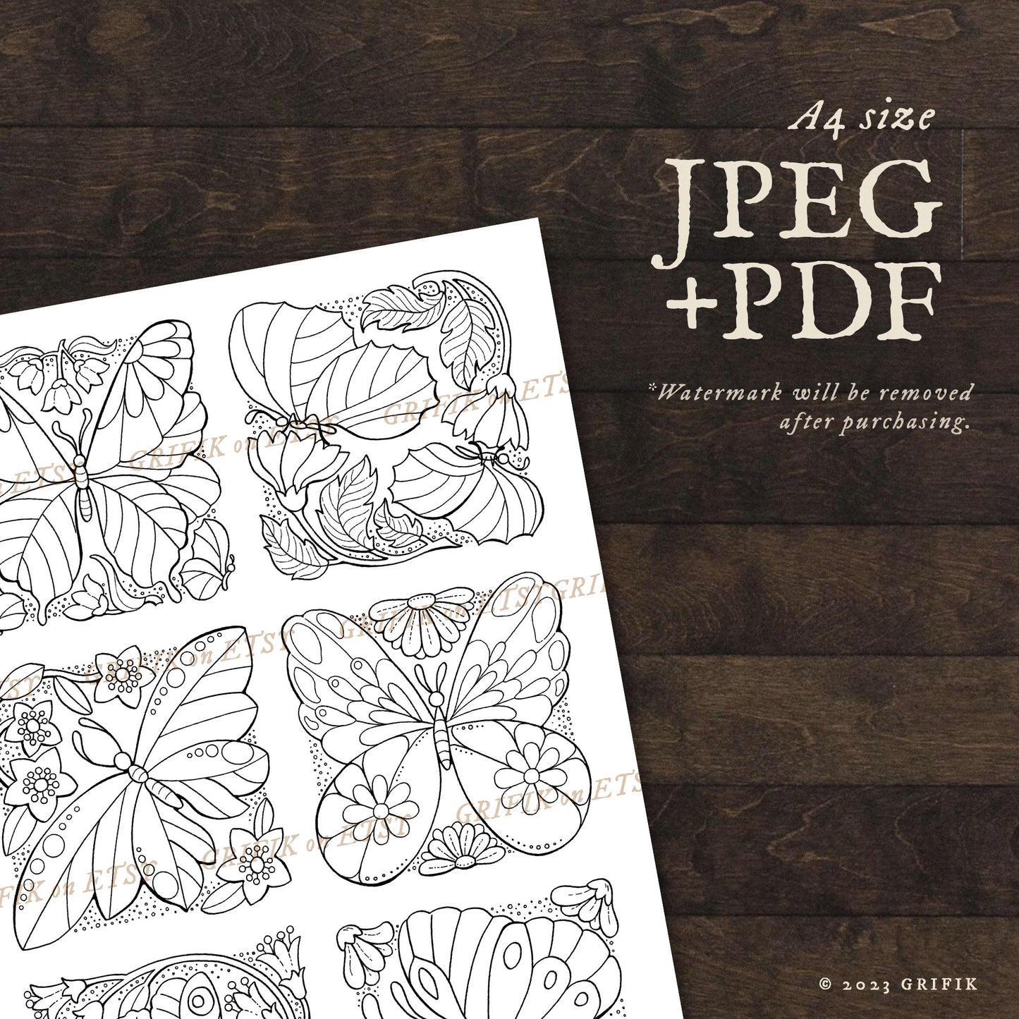 Mini Boxes of Butterflies Coloring Page