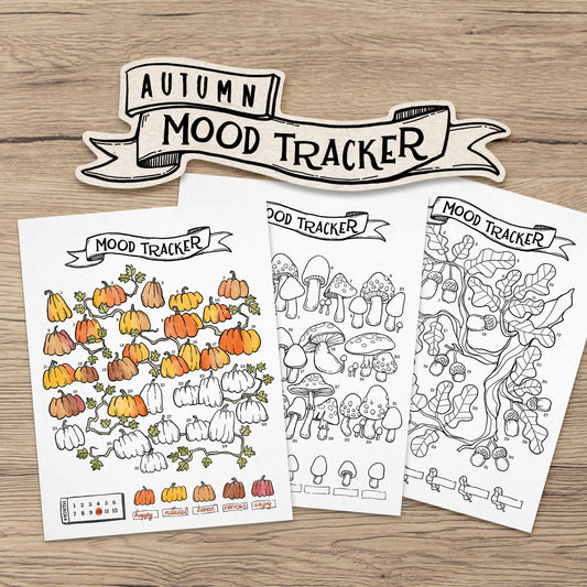 Printable Autumn Mood Tracker, 3 Month Set