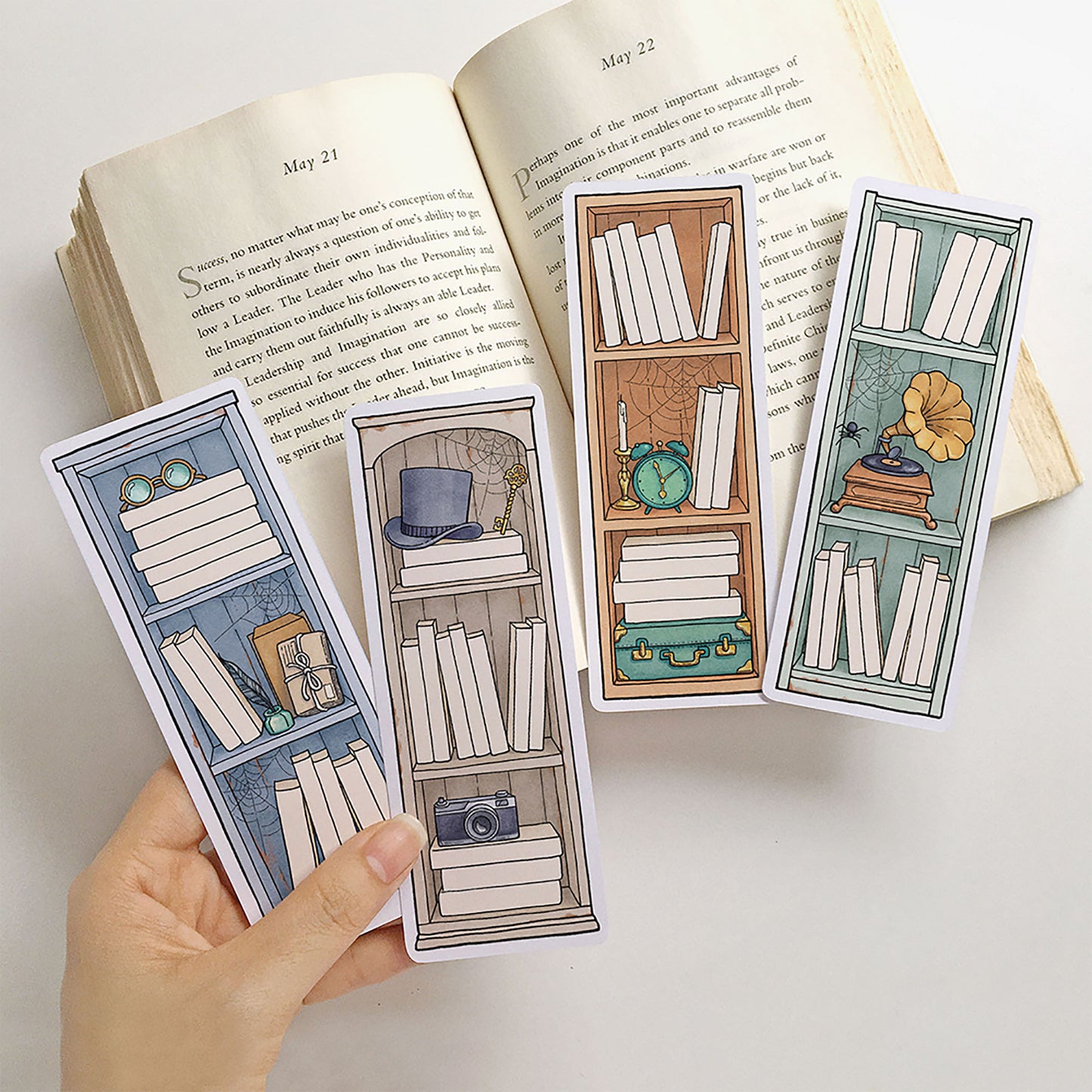 Vintage Book Tracker Bookmarks, Set of 12