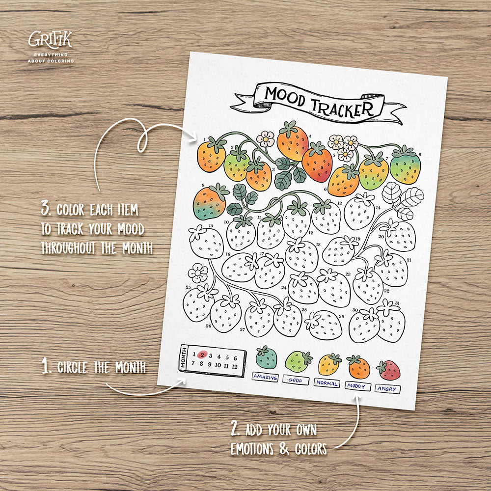 Printable Spring Mood Tracker, 3 Month Set