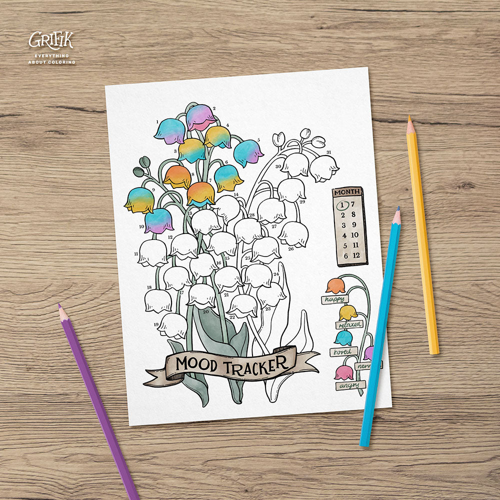 Printable Spring Mood Tracker, 3 Month Set