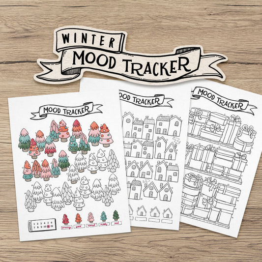 Printable Winter Mood Tracker, 3 Month Set