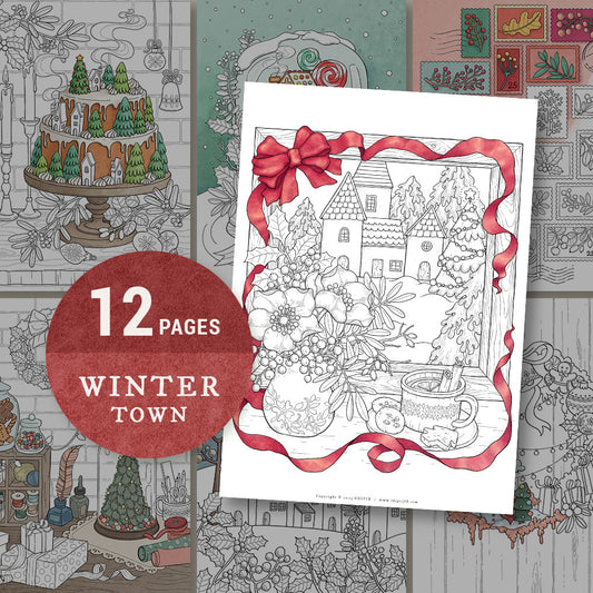 WINTER - Pack of 12 Coloring Pages