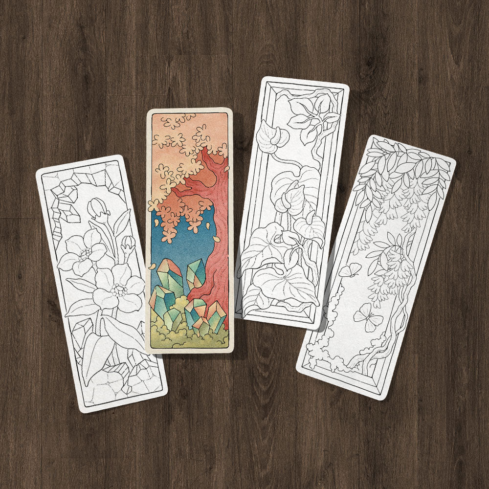 16 Coloring Bookmarks, Flying Town Vol.2 Set