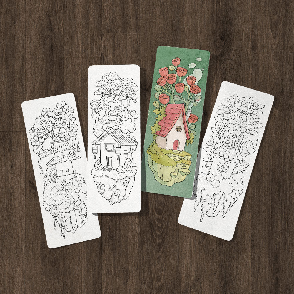 FLYING TOWN 1 Coloring Bookmarks